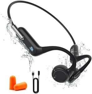 Casque Conduction Osseuse, Ecouteur Waterproof Natation À Bluetooth 5.3, Mémoire MP3 32G Intégrée, Ecouteur Piscine pour Sport,Running,Bain,Batterie magnétique étanche,IPX8 pleine colle imperméable,