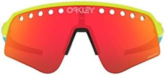 Oakley Men's Oo9465 Sutro Lite Sweep Rectangular Sunglasses, Tennis Ball Yellow/Prizm Ruby, 39 mm