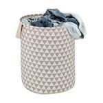 Kuber Industries 60 LTR Foldable & Portable Laundry Basket for Clothes with Carry Handles | Durable & Easy To Clean Laundry, Towel & Toy Bag for Kids Storage | Triangle- Grey