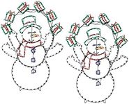 ProductWorks 2 Pack Juggling Snowman Yard Decoration, 60 Inch Indoor Outdoor LED Christmas Decor
