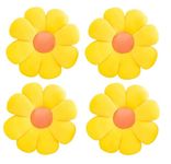 AVSHUB Flower Pillow,Flower Shaped Throw Pillow Butt Cushion Flower Floor Pillow,Seating Cushion,Cute Room Decor & Plush Pillow for Bedroom Sofa Chair (Pack of 4) (35 Cm) (Yellow)