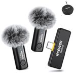 NEEWER Wireless Lavalier Microphone Kit for USB C, Omnidirectional Condenser Mics Compatible with iPhone 15 Samsung Android Phone, Noise Cancelling Mini Lav Mic for Vlogging Live Streaming, KM23