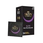 SKYN Elite (Pack of 24): Ultra-Thin Latex Free Condoms for Men, Regular Size Condoms, SKYNFEEL Technology, Smooth Surface, Lubricated, 53mm Nominal Width