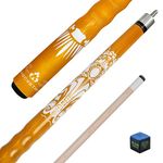 POCUSTIK 58" 2-Piece Pool Cue Stick Ergonomic Design,13mm Tip Professional Billiard Sticks Canadian Maple, Shoot Pool Stick for Men Women - Orange,20 Oz
