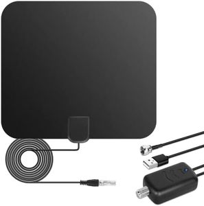 Amplified HD Digital TV Antenna Long 250+ Miles Range - Support 1080p for Samsung Tv Model un32eh4003 - Indoor Smart Switch Amplifier Signal Booster - Extra Long HDTV Cable/AC Adapter