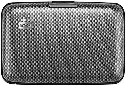Ögon Designs - Stockholm Aluminium Wallet - RFID Blocking Card Holder - Up to 10 Cards, and Banknotes (Carbon Effect (Thin Weave))