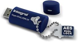 Integral Crypto Dual 16GB Encrypted USB Flash Memory, Keep Sensitive Data Safe with USB Drive Hardware Encryption, Ruggedised USB Flash Drive, FIPS 197 Security Standard to Help with GDPR Compliance