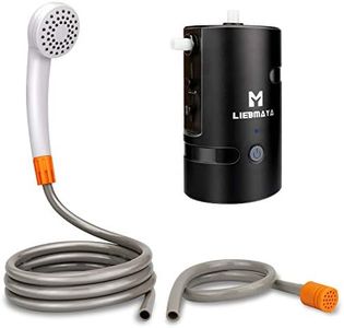 LIEBMAYA Ducha Portátil para Exteriores, Ducha de Camping Bomba de Ducha Potenciada por Batería de 4400mAh USB Recargable para Campamentos Familiares al Aire Libre, Excursionismo y Viajes, IPX7