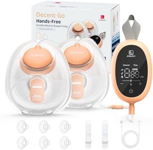 Wearable Hands Free Breast Pump D6, Portable Low Noise Breastfeeding Pump with 3 Modes & 9 Levels, Strong Suction Discreet Electric Breast Milk Pump, 15-25mm Double-Sealed Flange