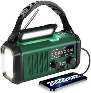 Emergency Radio NOAA Weather Radio with Hand Crank & Solar Charging 20000mAh Battery Built-in Flashlight, Reading Light & SOS Alarm AM/FM Weather Bands Compact & Portable for Camping & Emergencies