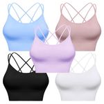 Sykooria Sports Bras Packs Gym Tops Multipack Padded Sports Bra Medium Support Sexy Yoga Bra Best Sports Bra Set