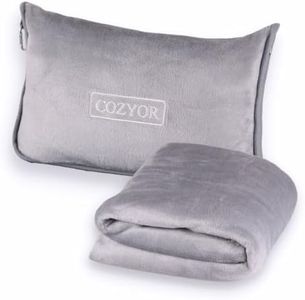 Cozyor Reisekissen & Reisedecke 2 in 1 mit Rucksack-Clip und Kofferbefestigung 170x100 cm, kuscheliges Reiseset für Flugzeug, Auto & unterwegs, Flugzeugdecke für Erwachsene & Kinder