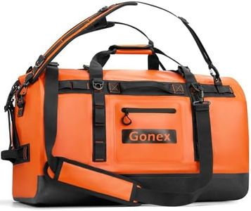 Gonex Waterproof Duffel Bag, 120L Heavy Duty Dry Duffle Bag with Reinforced Thickened Bottom, 3-in-1 Convertible Large Travel Backpack for Kayaking, Motorcycle, Camping & Boating, Orange