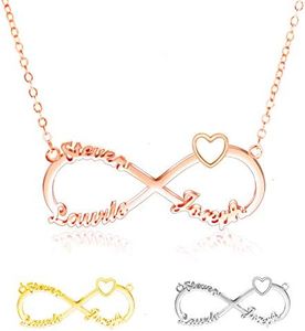 Collar con Nombre Personalizado, Collar Infinito Plata 925 Mejores Amigas Collares, Collares Mujer & Hombres,Collar De Corazón