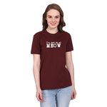 T-shirt Truck Graphic Printed T-Shirt for Men & Women | You had me at Meow | Half Sleeve T-Shirt |T-shirts for Cat Lovers| Cat Tshirts |Round Neck T Shirt | 100% Cotton T-Shirt | Quote T-shirt Maroon