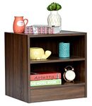 DeckUp Bonton Engineered Wood Bed Side Table and End Table (Walnut, Matte Finish)