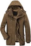 APTRO Men's Winter Coat Faux Fur Lined Coat Parka Jackets WJ29 Coffee M