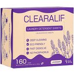 Laundry Detergent Sheets Up to 160 Loads, Lavender - Great For Travel,Apartments, Dorms,CLEARALIF Laundry Detergent Strips Eco Friendly & Hypoallergenic