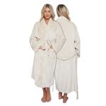 GC GAVENO CAVAILIA Womens Bathrobe Flannel Fleece Hoodless Ladies Dressing Gown - Full Length Waist Strap Bathrobes for Women, Warm & Thermal Women's Robes Mink, One Size Fit All