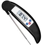 COOLEAD Digital Meat Thermometer Instant Read Food Thermometer Probe Foldable LCD Screen Temperature Probe Kitchen Cooking Thermometer for BBQ Water Sugar Jam Candy Turkey Steak Candle