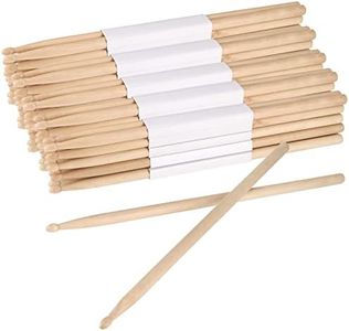 SINJEUN 24 Pairs 5A Drum Sticks, Classic Maple Wood Drum Sticks, 5A Wood Tip Drumstick for Beginners, Students and Adults