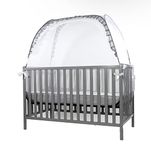 Baby Safety Crib Tent - Premium Pop up Set up - Waterproof Mattress Crib Cover - 100% Polyester Nursery Mosquito Net - See Through Mesh Crib Net - Protect from Insects & Pet - (51x27x55 inches)