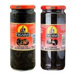 Figaro Sliced Black Olives & Pitted Black Olives, 31.75 oz ℮ 900 g, Variety Pack