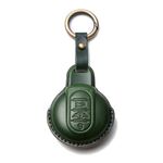 ontto Key Fob Cover Fit for MINI Cooper F54 Clubman F55 F56 F57 F60 Countryman 3 Buttons Vegetable tanned leather Key Case Keychain Keyring Keyless Accessories Green