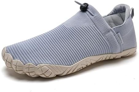 WateLves Water Shoes Womens Mens - Comfortable Lightweight Striped Pattern Barefoot Shoes for Beach Swim Pool Yoga Boating Water Aerobics(Grey Purple,43)