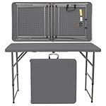 Rainberg 4ft Heavy Duty Folding Table, Picnic table, Camping table, Garden Table, Outdoor Diner, BBQ table. (Grey)