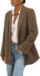 PRETTYGARDEN Women's Winter Corduroy Blazers Jackets Dressy Casual Ribbed Long Sleeve Lapel Fashion Work Business Outerwear (Brown Coffee,X-Large)