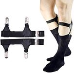 Mens Sock Garters Belt Adjustable 2-pack Sturdy Clip Suspenders, Black One Pair, One pair