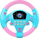 JHBK Kids Steering Wheel Toy, Steering Wheel for Kids in Car, Wheel Toy, Musical Sound & Lights, Car Backseat Toy for Toddlers, Fun Learning Driving Toy for Boys & Girls (Multicolor-pack1)