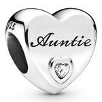 Pandora Jewelry Auntie Love Heart Cubic Zirconia Charm in Sterling Silver