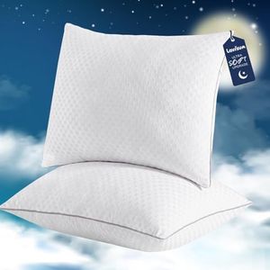 Lavisun Pillows King Size Set of 2-Soft and Supportive Bed Pillows with Down Alternative, Height Adjustable Pillows 2 Pack for Back, Stomach or Side Sleepers,20 x 36 Inches
