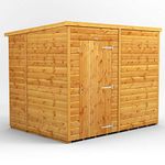 POWER High Grade Premium Pent Wooden Shed with Security Features, Door Flexibility, made from 12mm Extra Thick Timber, for all Storage & Outdoor Needs (Windowless)