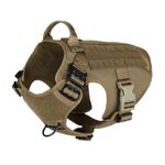 ICEFANG Large Dog Tactical Harness,Military K9 Working Dog Molle Vest,No Pulling Front Clip,Metal Buckle Easy Put On Off (L (28"-35" Girth), CB-Molle Half Body)