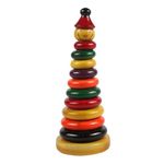 CHANNAPATNA TOYS BY MEERAN ART AND CRAFTS Wooden Stacking Rings Game Toy for Kids - Develop Hand-Eye Coordination & Fine Motor Skills (1 Year+) - 10 Rings, Multicolour (1 pieces)