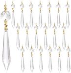 Belle Vous Clear Crystal Icicle Chandelier Pendants (20 Pack) - 11.5cm/4.52 Inches - Hanging Decoration Beads for Chandeliers, Prisms, DIY Suncatcher Parts, Wedding/Christmas Party & Garlands