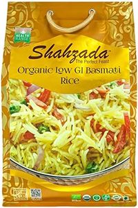 Shahzada Diabetic Friendly, Specially Processed Basmati Rice 10 lbs | Low G.I. Index Value, 100% USDA ORGANIC Certified Rice, Extra Long Grain, Vegan NON-GMO, Vegan, Gluten, Soy, Egg Free, Resealable Zip-Lock Bag to Seal Freshness-Tradition of Quality |10 Pound Packing – 160 Oz