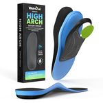 Plantar Fasciitis High Arch Insoles - Welnove Orthotic Shoe Inserts for Foot Pain Heel Pain Fatigue Relief, Strong Orthotics Shoe Insoles for Flat Feet, Men & Women (M)