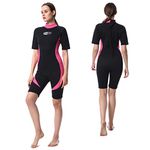 Wetsuits for Men Women, Mens Shorty/Full Body Diving Suit Wetsuit, 3MM Neoprene Wetsuit Women Wet Suit Women's for Diving Snorkeling Swimming Surfing (Womens Shorty Wetsuit, L)