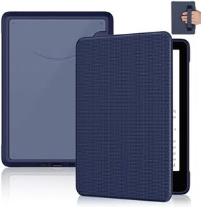 Case for 6.8" Kindle Paperwhite(11th Generation 2021 Release), Sanyetral Slim Fabric Cover with Hand Strap Auto-Wake/Sleep for Kindle Paperwhite Signature Edition, Not fit Sony iPad Nokia - Dark Blue