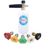 DUSICHIN DUS-007 Snow Foam Lance Foam Cannon Adjustable Jet Wash Quick Release 5 Pressure Washer Nozzles for Car Detailing Pressure Washer Black