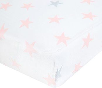 Aden By Aden And Anais Doll Stars Muslin Fitted Cot Sheet, Pink, White