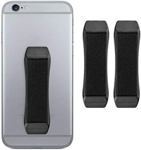 kwmobile Set 3X Support autoadhésif pour Smartphone - Accessoire Doigt pour téléphone Portable - Sangle poignée élastique Dos Smartphone - Noir