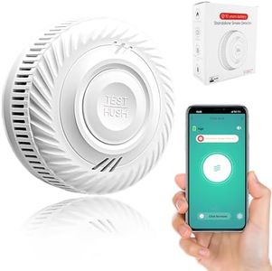 Détecteur de fumée Intelligent, Alarme Incendie, Alarme de fumée avec capteur photoélectrique avancé, Surveillance à Distance Via app avec Batterie de 10 Ans de durée de Vie, Alarme de 85 DB. 1PCS