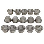 IKKKC Pipe Screens 15pcs 0.5" Premium Diameter Stainless Steel 1/2 Inch Screen Mesh Filter Bowl with Metal Box