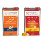 WOODFRESS Cold Pressed Wood Pressed Cooking Oil Combo (Peanut & Safflower, 5L)