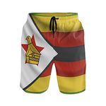 All3DPrint Zimbabwe Flag Men's Swim Trunks Water Beach Shorts with Pockets